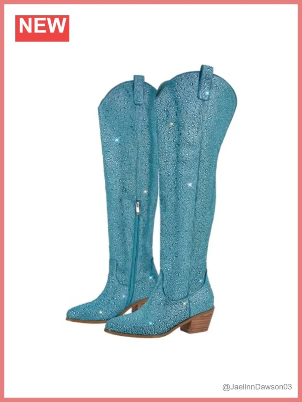 Womens Embroidered Rhinestone Western Cowboy Over Knee Stretchy Wide Calf